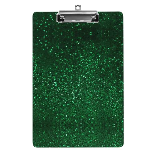 Klemmbretter Acryl Grün Pailletten Sparkle Print Klemmbrett Standard A4 Briefgröße Klemmbrett Leichtes Klemmbrett Niedliche Klemmbretter Benutzerdefiniertes Muster von YHEGBFD