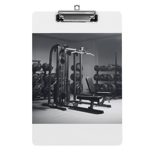 YHEGBFD Klemmbretter Acryl Gym Equipment Druck Klemmbrett Standard A4 Briefgröße Klemmbrett Leichtes Klemmbrett Niedliche Klemmbretter Benutzerdefiniertes Muster von YHEGBFD