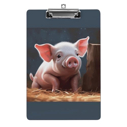 YHEGBFD Klemmbretter aus Acryl, töricht, niedliches Schweine-Druck, Standard-A4, Klemmbrett, leichtes Klemmbrett, niedliches Klemmbrett, individuelles Muster von YHEGBFD