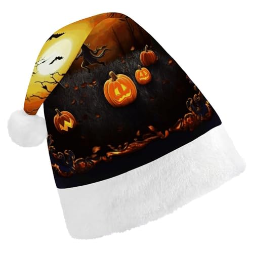 YHEGBFD Weihnachtsmütze, Halloween-Partydruck, Weihnachtsmütze, Weihnachtsmannmütze für Erwachsene, Neujahrsgruß, Weihnachtsmütze von YHEGBFD