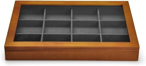 Ringbox, Schmuckschatulle, Organizer, Holz, Große Schmuckschatulle, Boxen Mit Transparentem Deckel, Stapelbare Aufbewahrungsbox Aus Holz, Schmuckschatullen Aus Massivholz Für Schmu,Dark Grey a von YHEIANJ