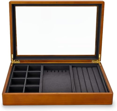 YHEIANJ Schmuckschatulle, Multifunktionale Schmuckschatulle, Aufbewahrungsbox Für Schmuck Aus Holz, Ring-Display-Tablett, Aufbewahrungsbox Für Armbänder, Schmuckschatullen Und -Organizer,B2 von YHEIANJ