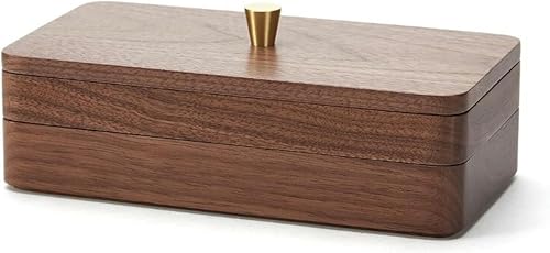 YHEIANJ Schmuckschatullen, Kleine Schmuckschatulle, Aufbewahrung Für Halsketten Und Ringe, Schmuck-Organizer Aus Holz, Doppellagig, Reise-Schmuck-Organizer-Box Für Frauen, Wohnaccessoires von YHEIANJ