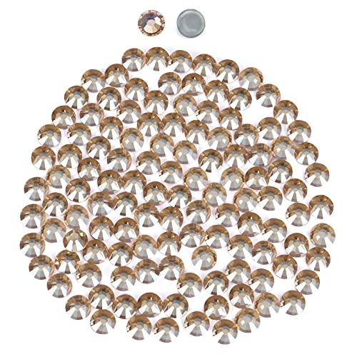 1440 Stück Glitzersteine Goldener Schatten – Hotfix Strasssteine Goldener Schatten SS12 3mm Glas Klein für Bastelschmuck – Strasssteine Klein in DIY Nägel Design (SS12, Goldener Schatten) von YHMQ DU