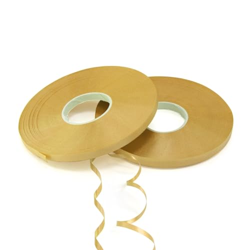 YHT 2 Stück 5mm x 50m Golden Satinband Ribbon Band Dekoration Präsent Geschenkband von YHT