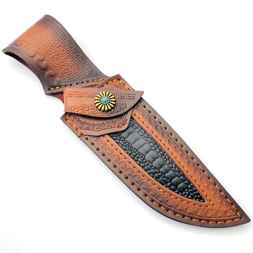 YHZNAGEM Messerscheide Leder, Fixed Blade Messer Scheide, Jagdmesser Leder, Leder Messerholster für Jagd Freizeit Outdoor Sport, Camping, Bergsteigen von YHZNAGEM