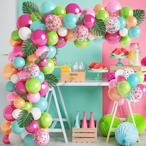 140Stück Tropische Luftballon Girlande Deko Hawaii Grüne Rosa Ballons Flamingo Luftballons Party Deko Konfetti Latex Ballons Palmenblätter für Geburtstag Sommer Party Strand Hochzeit Party Dekoration 140Stück Tropische Luftballon Girlande Deko Hawaii Grüne Rosa Ballons Flamingo Luftballons Party Deko Konfetti Latex Ballons Palmenblätter für Geburtstag Sommer Party Strand Hochzeit Party Dekoration von YHmall