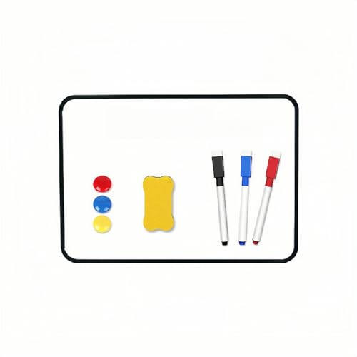 YIAGUN Whiteboard, trocken abwischbar, doppelseitig, magnetisch, mit trocken abwischbaren Stiften und Radiergummi, Lapboard für Kinder oder Schule, Zuhause, Büro, Fernlernen, Schwarz, 30 x 21 cm von YIAGUN