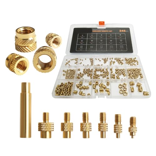 YIBAISI Vielseitiges Heat Insert Nut Iron Tip Set für 3D Drucker Lötkolben mit M2/M3/M4/M5/M6/M8 Messing Gewindemuttern von YIBAISI