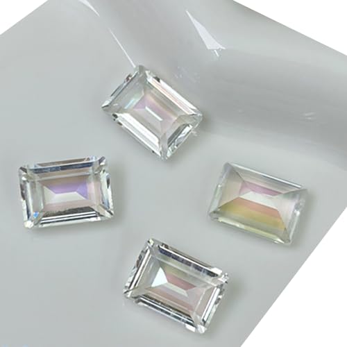 10 x Strass-Kristalle, rechteckig, transparent, Dekorationen für Damen von YIBOZI