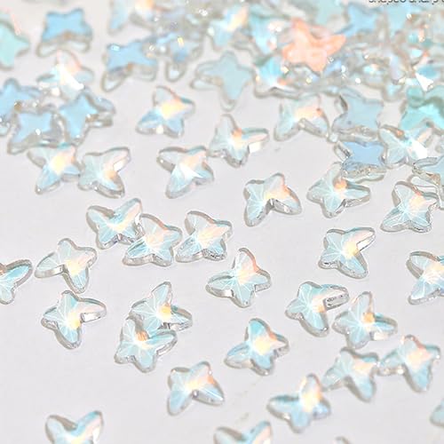 Schmetterlings-Strasssteine aus Glas, Nagelsteine, flache Rückseite, Strasssteine für Nagelkunst, Nagelschmuck, Nagelkristalle von YIBOZI
