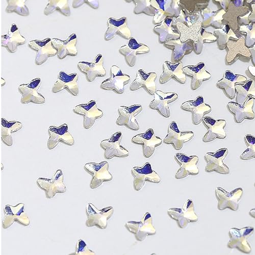 Schmetterlings-Strasssteine aus Glas, Nagelsteine, flache Rückseite, Strasssteine für Nagelkunst, Nagelschmuck, Nagelkristalle von YIBOZI