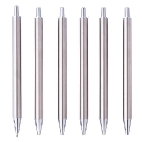 YIBOZI 6 Stück Büro-Unterzeichnungsstift, einziehbarer Kugelschreiber, Business-Stift, Metall-Kugelschreiber, schreiben Sie reibungslos, Geschenkstift von YIBOZI