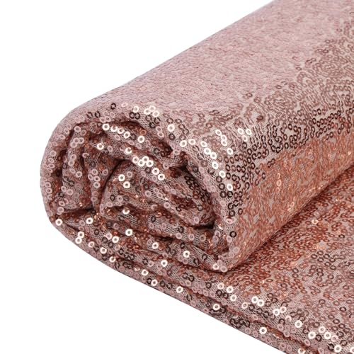 YIEMI Paillettenstoff，Paillettenstoff für modische Kleidung、Spielzeugdekoration、Pailletten Tischdecke und DIY usw.(1 Yard, Rose rot) von YIEMI