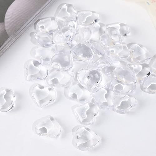 YIEUR 100 Stück weiß Herzen Diamant Konfetti Deko, 22mm glitzer Dekosteine Acryl, Streudeko Kristalle Konfetti Diamanten Plastik Hochzeit Tischdekoration Geschenk Taufe von Partyloon(weiß-22) von YIEUR