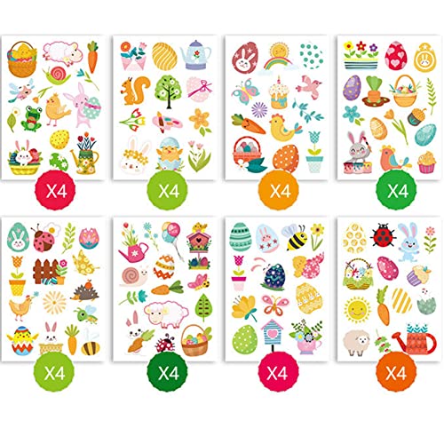 YIEUR 32 Blätter ostern Aufkleber oster sticker für Kinder Osterhase Küken Ostereier Osterdeko (C) von YIEUR