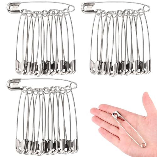 Große Sicherheitsnadeln,40 Stück Extra Sicherheitsnadeln Groß aus Metall Lange Extra Große Pins Robuste Sicherheit Pins für Bastelarbeiten,Decken,Matratzen,Kleidung,Schmuck(85MM) von YIFLorine TANG