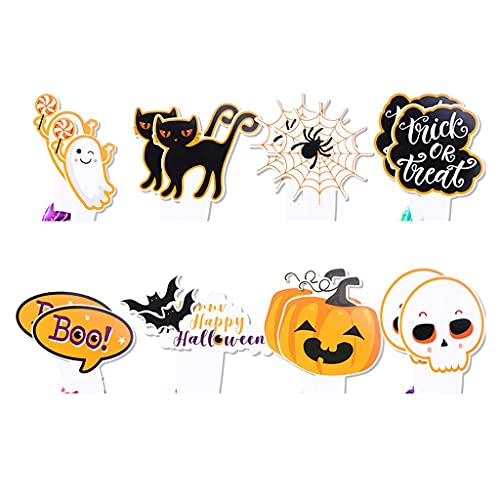 16 Stück Kuchenaufsätze Halloween Cupcake Topper Kuchen Einsatz Karten Party Kuchen Dekoration Halloween Cupcake Toppers von YIGZYCN