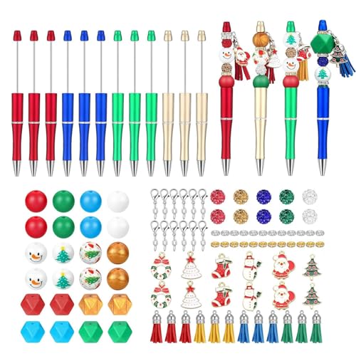 Farbenfrohes Weihnachts-Stift-Set, Cartoon-Kugelschreiber, Schlüsselanhänger, Schule, Büro, Journaling, Party, Geschenk, DIY, Weihnachtsgeschenk, 12 Stück, farbige Weihnachts-Kugelschreiber, Cartoon, von YIGZYCN