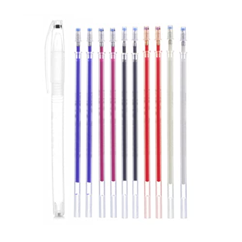 Heat Erasable Cloth Pen with 10 Erasable Pen Refills, Convenient Sewing Marker Tool for Cloth, Leather, Iron, Erasable Pen, Sewing Pencil, Cloth Erasable von YIGZYCN