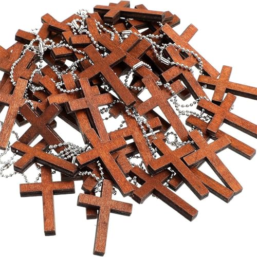 Holzkreuze Charme Anhänger Minis Holzkreuze Charme DIYS Halskette Schmuck Herstellung Hängende Ornament Bastelzubehör von YIGZYCN