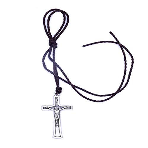 Retro-Seil-Kreuz-Halsketten-Anhänger, Schmuck für Männer und Frauen, katholische religiöse Chips, Taschenclip, Beutelclip, Beutel-Clip, Beutel-Clips, Beutel-Clips, Beutel-Clips, von YIGZYCN