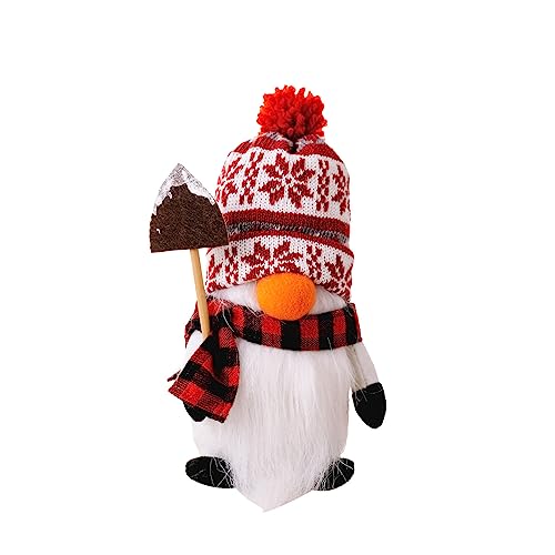 Weihnachtspinguin-Zwerg mit flauschigem Ballhut, Schneemann-Ornament, Tischdekoration, schöner Pinguin-Zwerg, Ornament, Strick-Bommelmütze von YIGZYCN