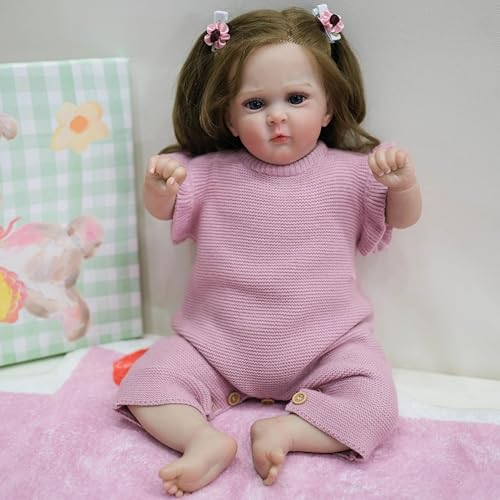 YIHANGG 19Zoll Reborn Baby Puppe Körper aus Stoff Kleinkind Mädchen 48cm Prinzessin Lebensecht Sichtbare Adern Kunstpuppe Geburtstag Weihnachten Geschenk von YIHANGG