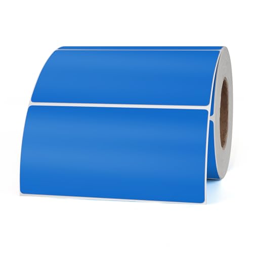 YIKIADA Blau Etiketten 50 × 100 mm Selbstklebend Vinyl Farbige Aufkleber Wasserdichte Name Klebeetiketten Rolle für Umzug Büro Lager Haus 500 Stück von YIKIADA