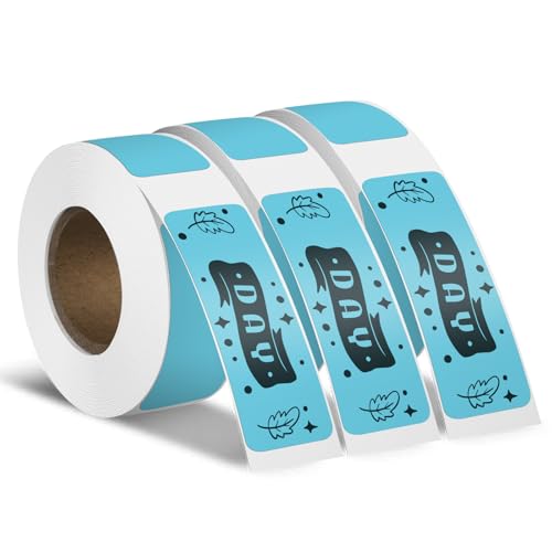 YIKIADA Blau Thermo Etikettband 12 × 40 MM Vinyl Selbstklebend Rechteckig Wasserdicht Aufkleber für Büro Zuhause Schule 480 Stück von YIKIADA