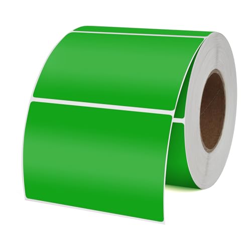 YIKIADA Grün 50 x 76 mm Selbstklebend Vinyl Farbige Aufkleber Wasserdichte Name Klebeetiketten Rolle für Umzug Büro Lager Haus 500 Stück von YIKIADA