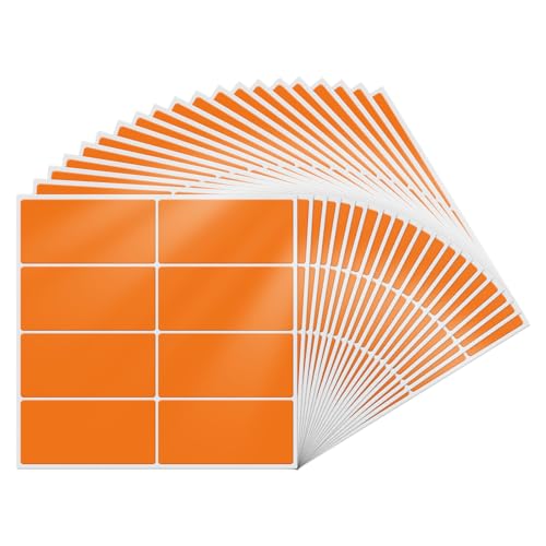 YIKIADA Orange Etiketten 40 × 19 mm Rechteckig Selbstklebend Klebeetiketten Wasserdicht Aufkleber für Marmelade Beschriften Adressetiketten 160 Stück von YIKIADA