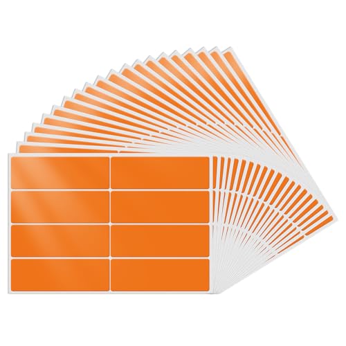 YIKIADA Orange Etiketten 75 × 25 mm Rechteckig Selbstklebend Klebeetiketten Wasserdicht Aufkleber für Marmelade Beschriften Adressetiketten 160 Stück von YIKIADA