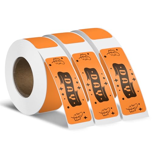 YIKIADA Orange Thermo Etikettband 12 × 40 MM Vinyl Selbstklebend Rechteckig Wasserdicht Aufkleber für Büro Zuhause Schule 480 Stück von YIKIADA