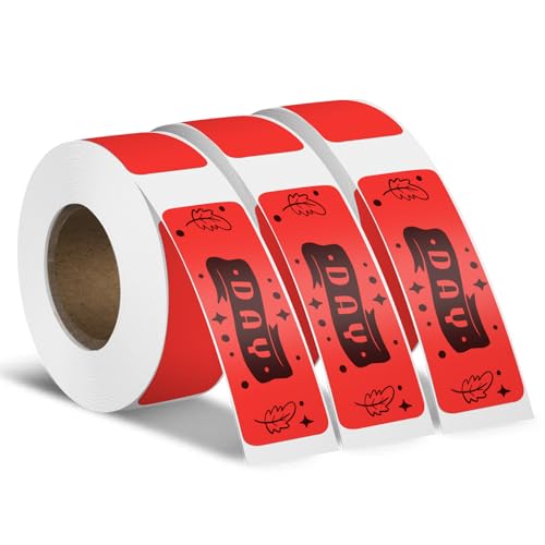 YIKIADA Rot Thermo Etikettband 12 x 40 MM Vinyl Selbstklebend Rechteckig Wasserdicht Aufkleber für Büro Zuhause Schule 480 Stück von YIKIADA