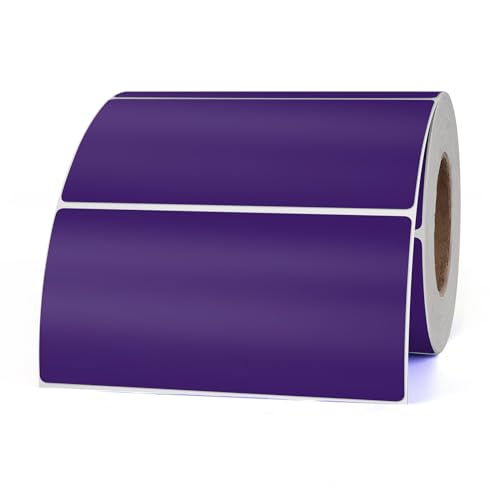 YIKIADA Violett Etiketten 50 x 100 mm Selbstklebend Vinyl Farbige Aufkleber Wasserdichte Name Klebeetiketten Rolle für Umzug Büro Lager Haus 500 Stück von YIKIADA