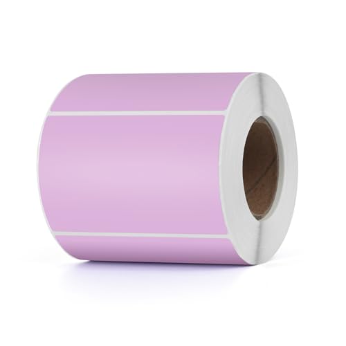 YIKIADA Violett Thermo-Etikett Vinyl 50 × 76 mm Rolle Rechteckig Selbstklebend Adressaufkleber Wasserdicht Aufkleber für Name Barcode QR Code DIY 500 Stück von YIKIADA