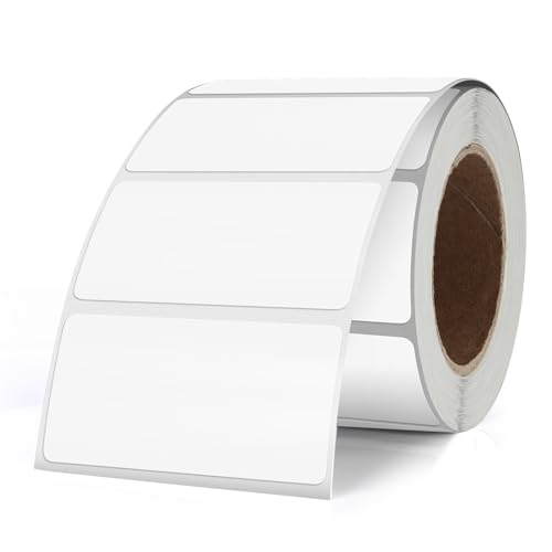 YIKIADA Weiß Etiketten 25 × 50 mm Selbstklebend Vinyl Farbige Aufkleber Wasserdichte Name Klebeetiketten Rolle für Umzug Büro Lager Haus 500 Stück von YIKIADA