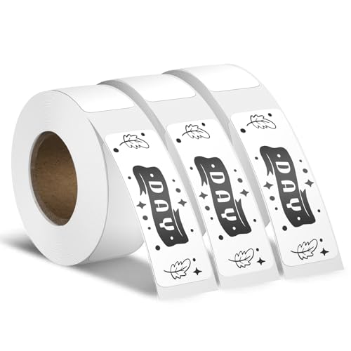 YIKIADA Weiß Thermo Etikettband 12 x 40 MM Vinyl Selbstklebend Rechteckig Wasserdicht Aufkleber für Büro Zuhause Schule 480 Stück von YIKIADA