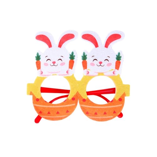 YILEEGOO Osterbrillenrahmen für Ostern, Party-Dekoration, Happy Easter Bunny Photo Booth Requisiten, Osterbrillen Zubehör für Erwachsene und Kinder, lustiger Brillenrahmen (Orange, 14,8 x 13,6 cm) von YILEEGOO