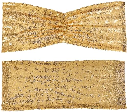 YILWPV Stuhlschärpen 10 PCS Stuhl Schärpen for Hochzeit Folding Party Stuhl Abdeckungen Bogen Elegante Bankett Stuhl Schärpen Bögen Für Party(Gold) von YILWPV