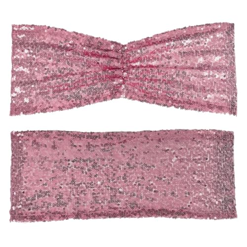 YILWPV Stuhlschärpen 10 PCS Stuhl Schärpen for Hochzeit Folding Party Stuhl Abdeckungen Bogen Elegante Bankett Stuhl Schärpen Bögen Für Party(Pink) von YILWPV