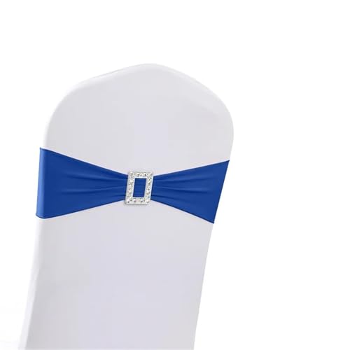 YILWPV Stuhlschärpen 10 Stück Stuhlschärpen for Hochzeiten, Stretch-Stuhlschärpen mit rechteckigen Schnallen und Schleifen, Party-Stuhlschärpen for die Stuhldekoration Für Party(Dark Blue) von YILWPV