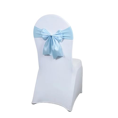 YILWPV Stuhlschärpen Satin-Schärpen for Hochzeitsstühle Elegante Stuhlschärpen mit Schleifen Hotelstuhlschärpen Schleifen Für Party(Light Blue) von YILWPV