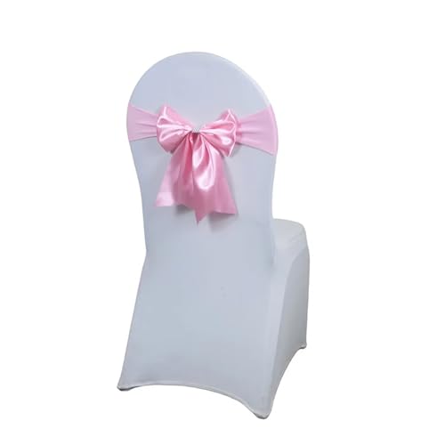 YILWPV Stuhlschärpen Satin-Schärpen for Hochzeitsstühle Elegante Stuhlschärpen mit Schleifen Hotelstuhlschärpen Schleifen Für Party(Light pink) von YILWPV