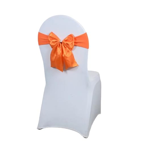 YILWPV Stuhlschärpen Satin-Schärpen for Hochzeitsstühle Elegante Stuhlschärpen mit Schleifen Hotelstuhlschärpen Schleifen Für Party(Orange) von YILWPV