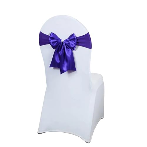 YILWPV Stuhlschärpen Satin-Schärpen for Hochzeitsstühle Elegante Stuhlschärpen mit Schleifen Hotelstuhlschärpen Schleifen Für Party(Purple) von YILWPV