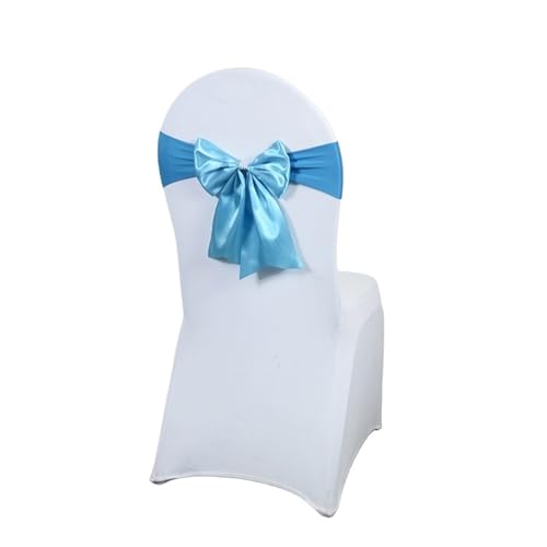 YILWPV Stuhlschärpen Satin-Schärpen for Hochzeitsstühle Elegante Stuhlschärpen mit Schleifen Hotelstuhlschärpen Schleifen Für Party(Sky Blue) von YILWPV