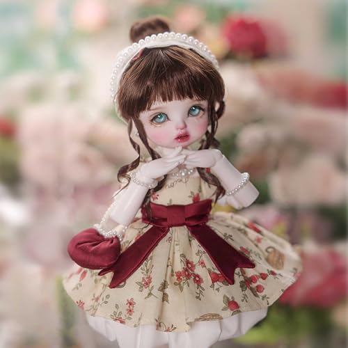 BJD Puppe 1/6 BJD Doll Kugelgelenk DIY Humanoide Handgemacht Puppen Voller Satz Mädchen Spielzeug mit Kleidung Schuhe Perücke Augen Make-up, Weihnachten Geschenk von YIMBFCA