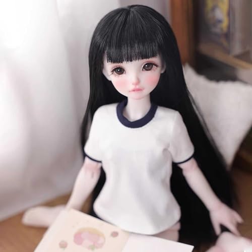 BJD Puppe 1/6 BJD Doll Kugelgelenk DIY Humanoide Handgemacht Puppen Voller Satz Mädchen Spielzeug mit Kleidung Schuhe Perücke Augen Make-up, Weihnachten Geschenk von YIMBFCA